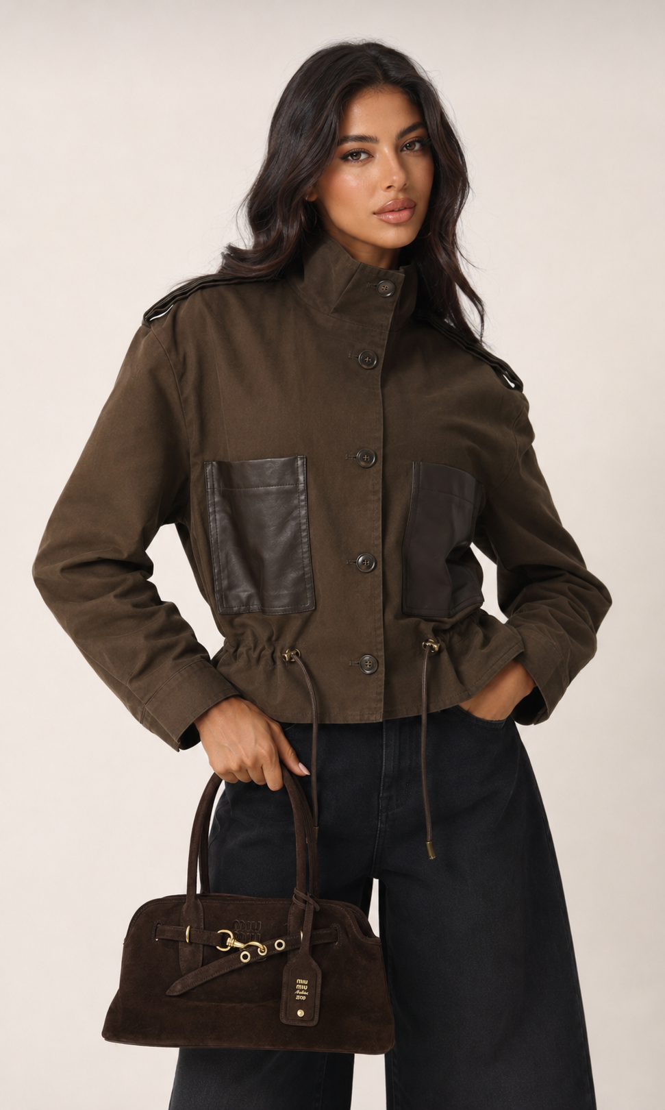 Straight Jacket with Mock Turtleneck