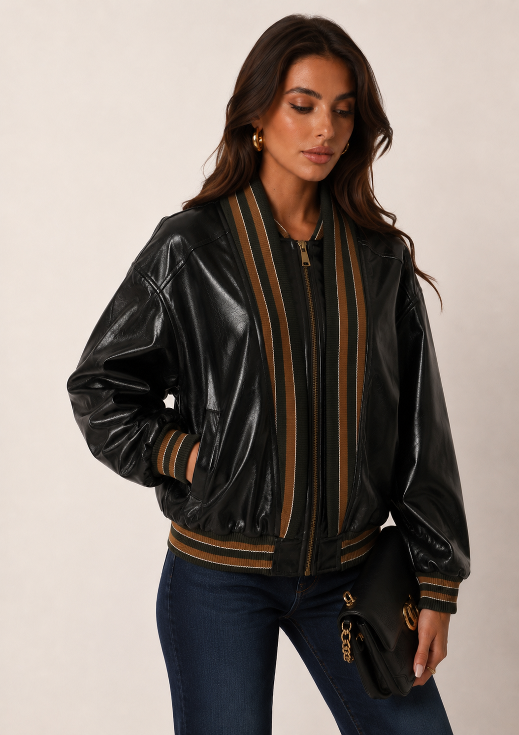 Regular Bomber Jacket with Collar