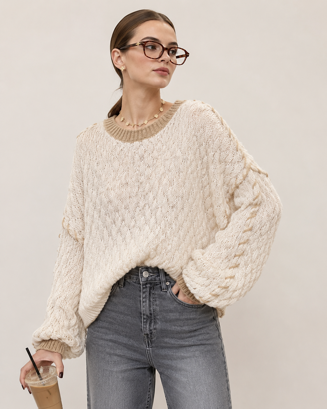 Oversized Cable-Knit Sweater