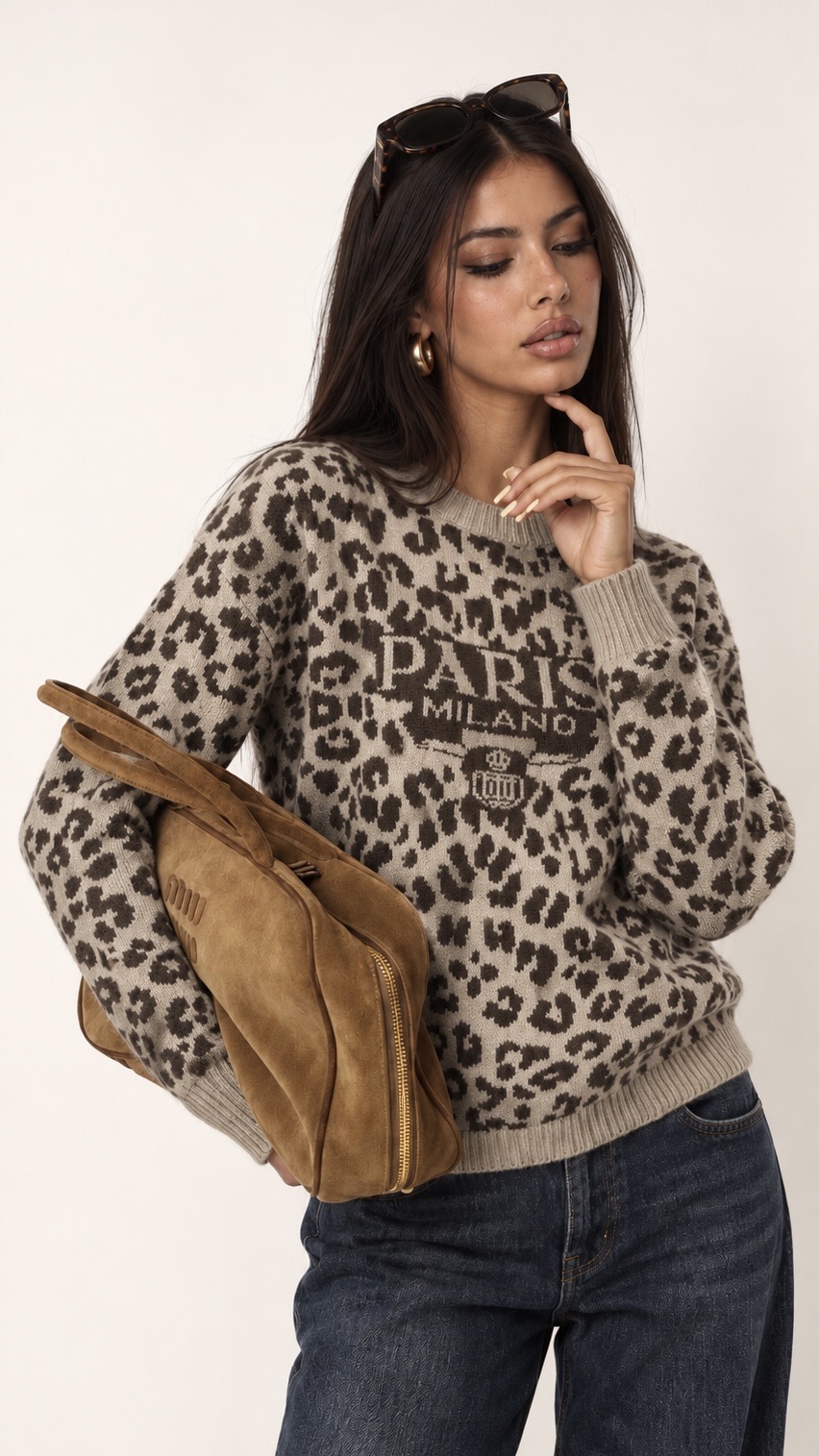 Animal-Print Sweater