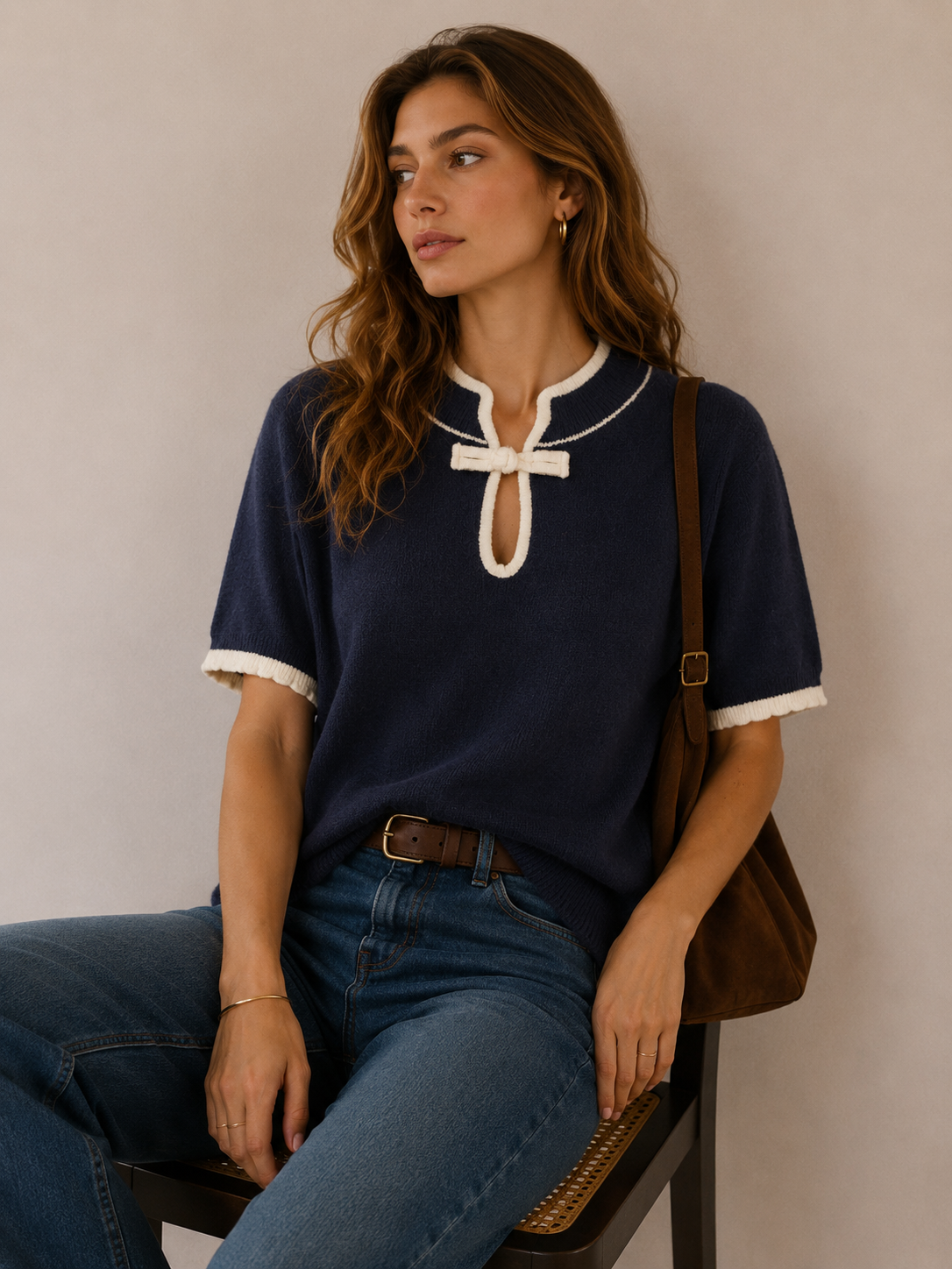 Cropped Bow Sweater