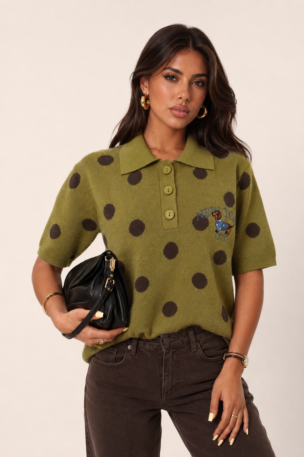 Short Polo Dot Sweater