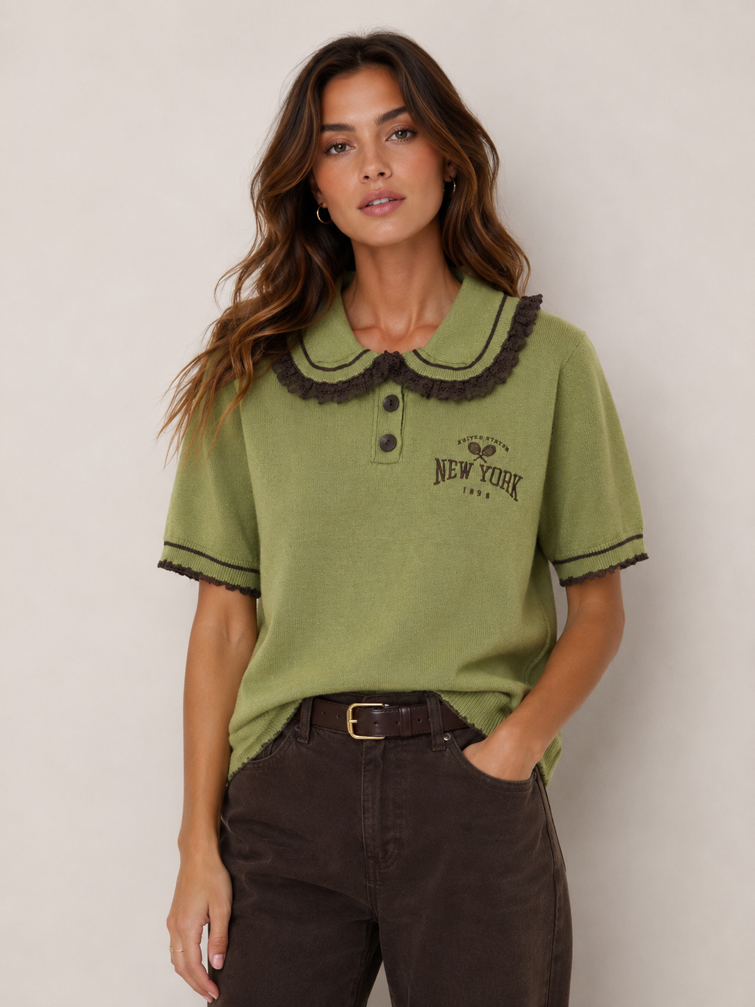 Regular Polo Sweater with Collar