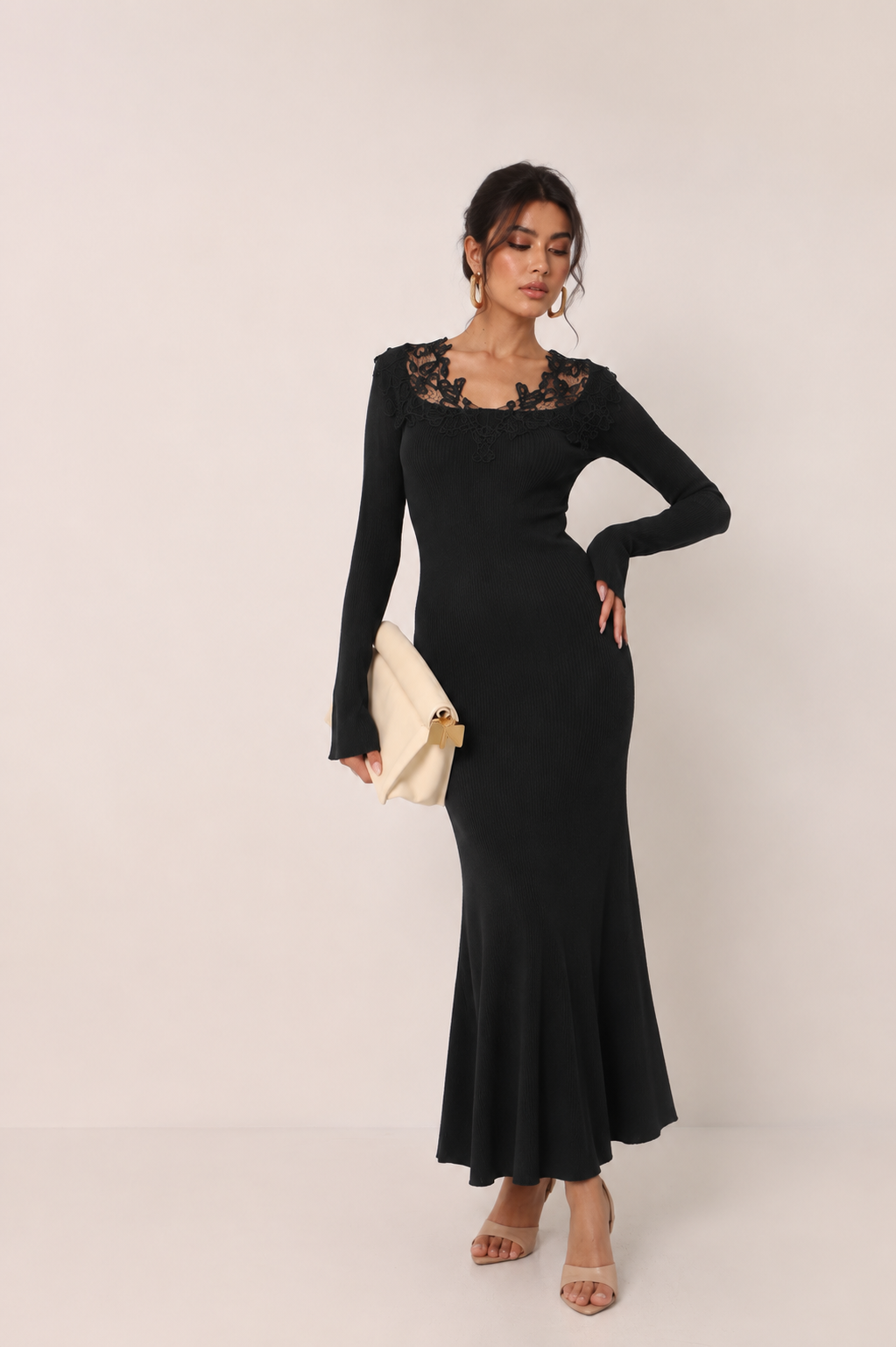 Fitted Mermaid Dress with Lace