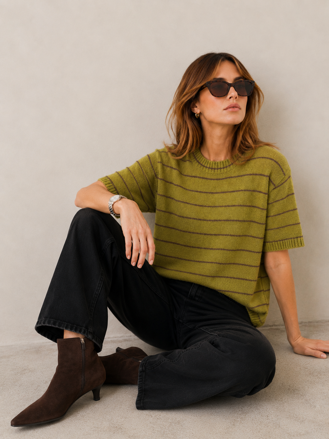 Relaxed Lace-Back Sweater