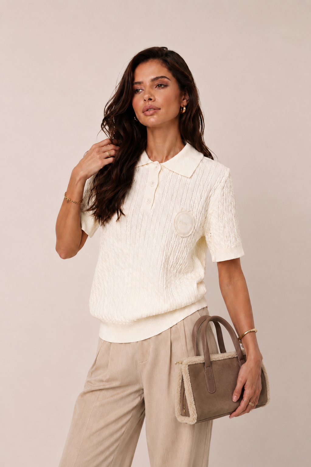 Cropped Polo Sweater