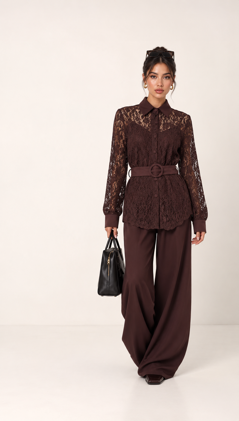 Wide-Leg Lace Set