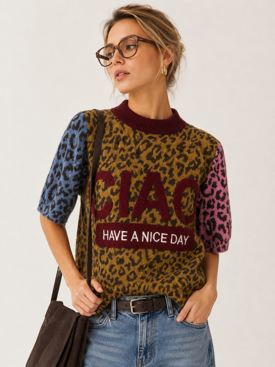 Cropped Leopard Knit