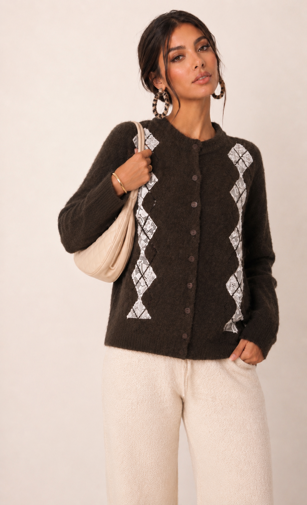 Lace-Detail Cardigan