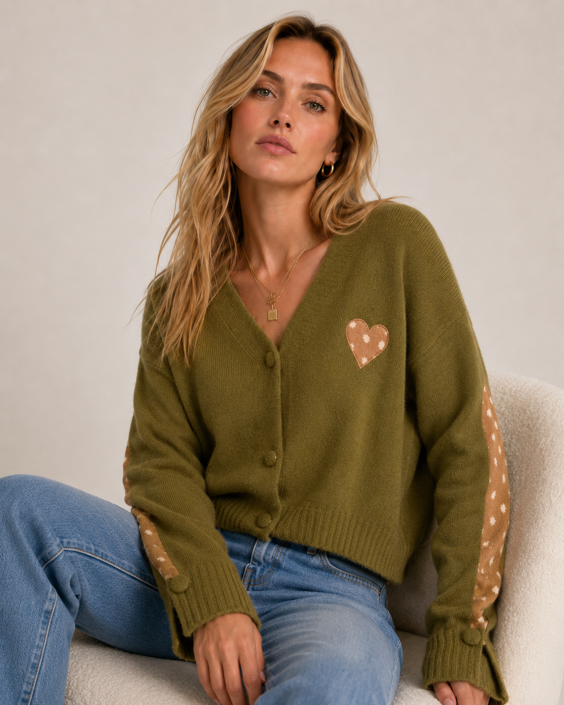 V-Neck Straight Cardigan
