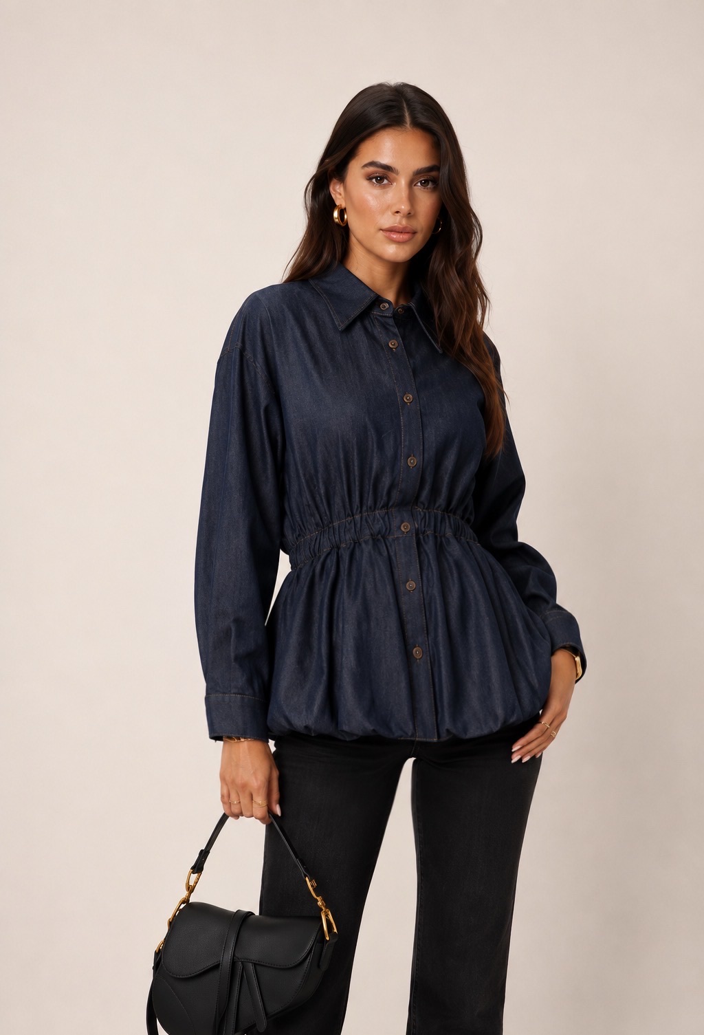 Relaxed Shirt with Elastic Waist