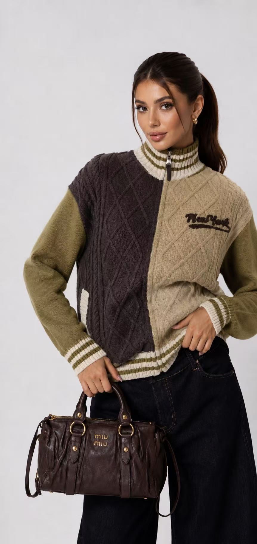 Half‑turtleneck Sweater with Embroidery