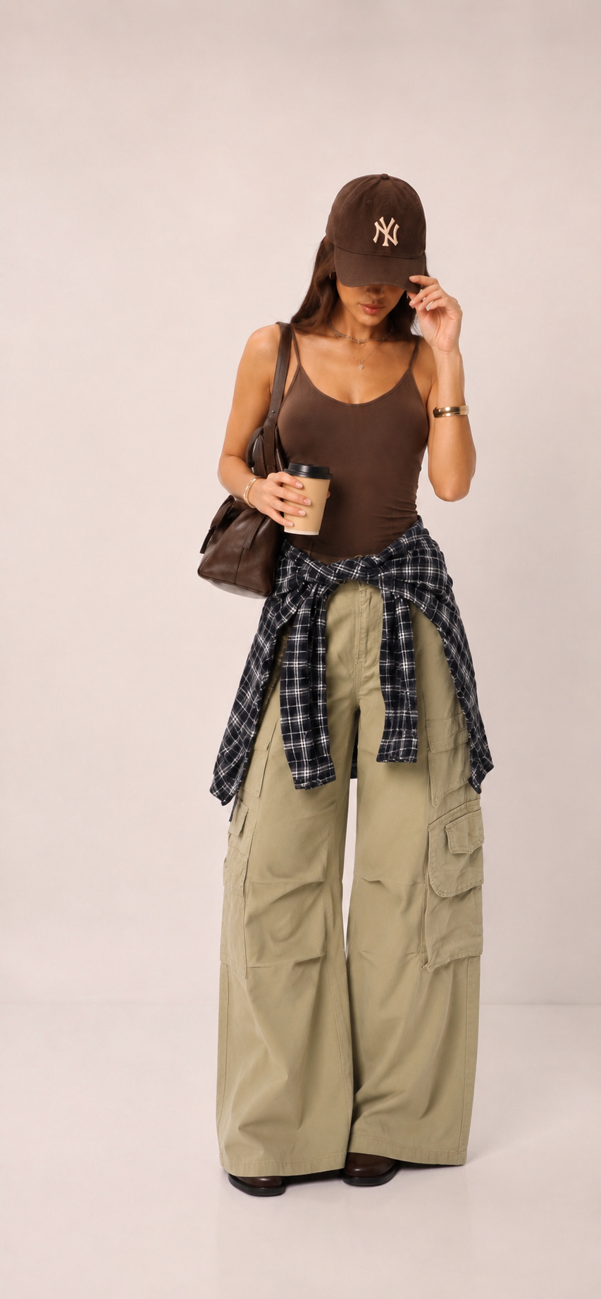 Wide‑Leg Cargo Trousers