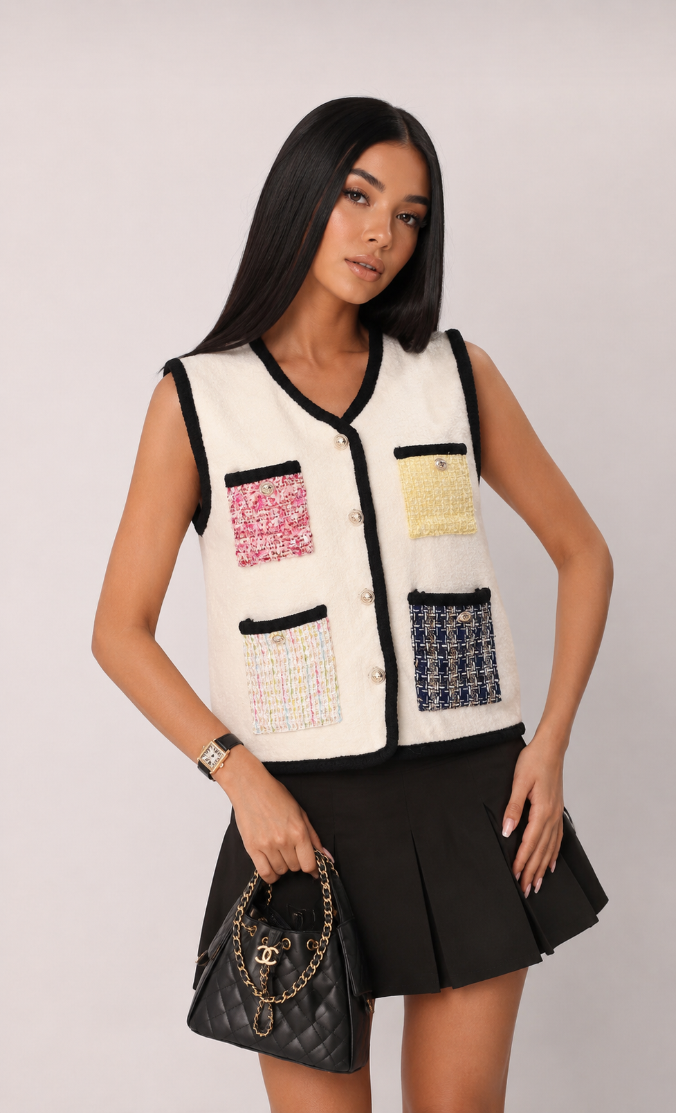 Straight V‑Neck Vest