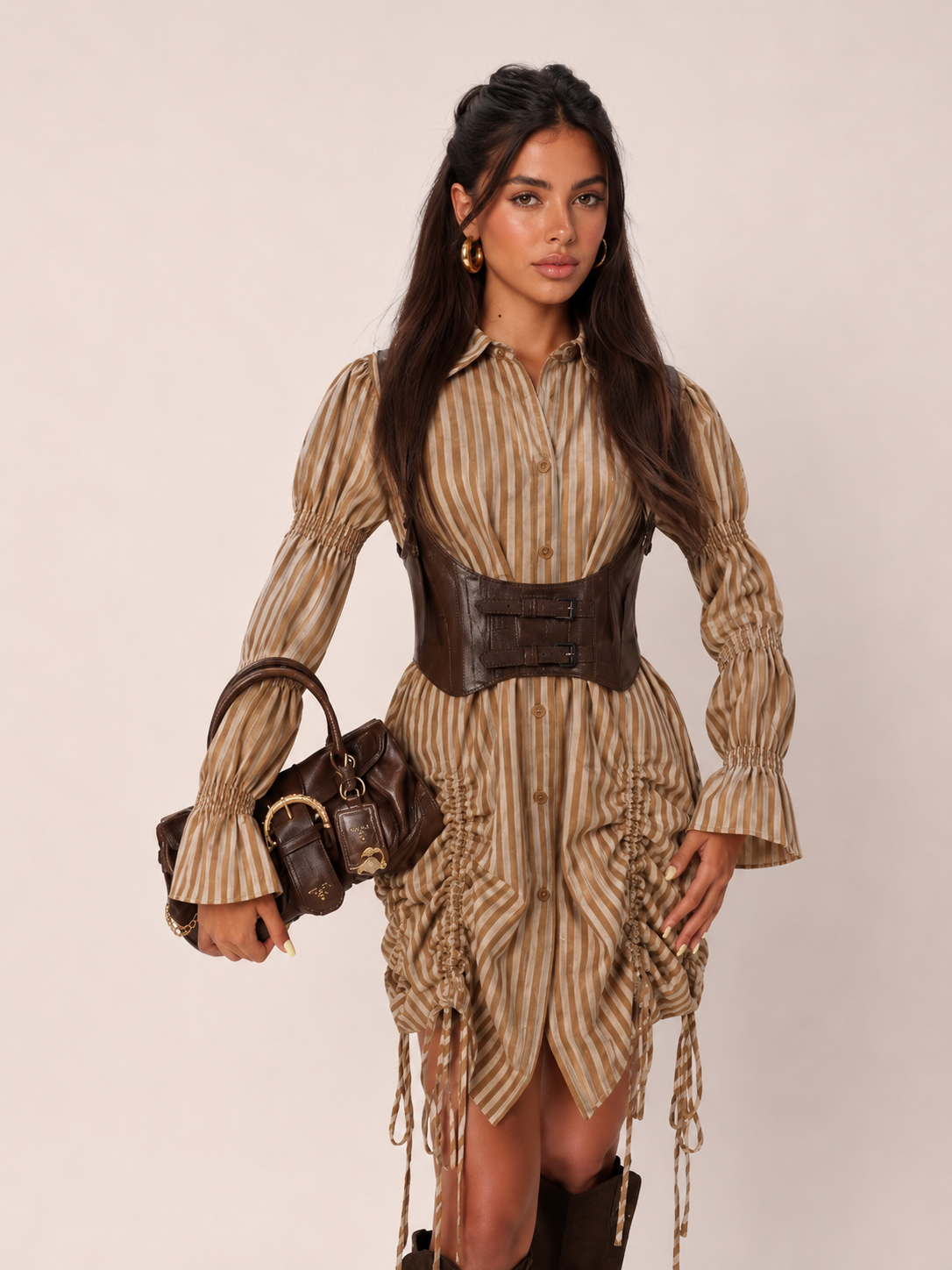 Striped Shirt Mini Dress