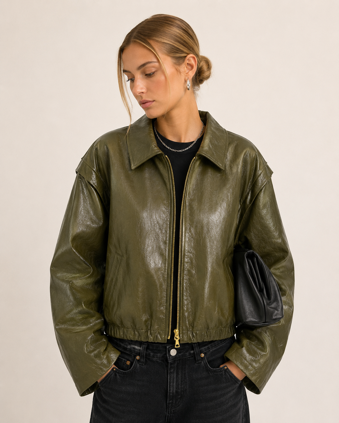 Oversized Jacket with Drawcord