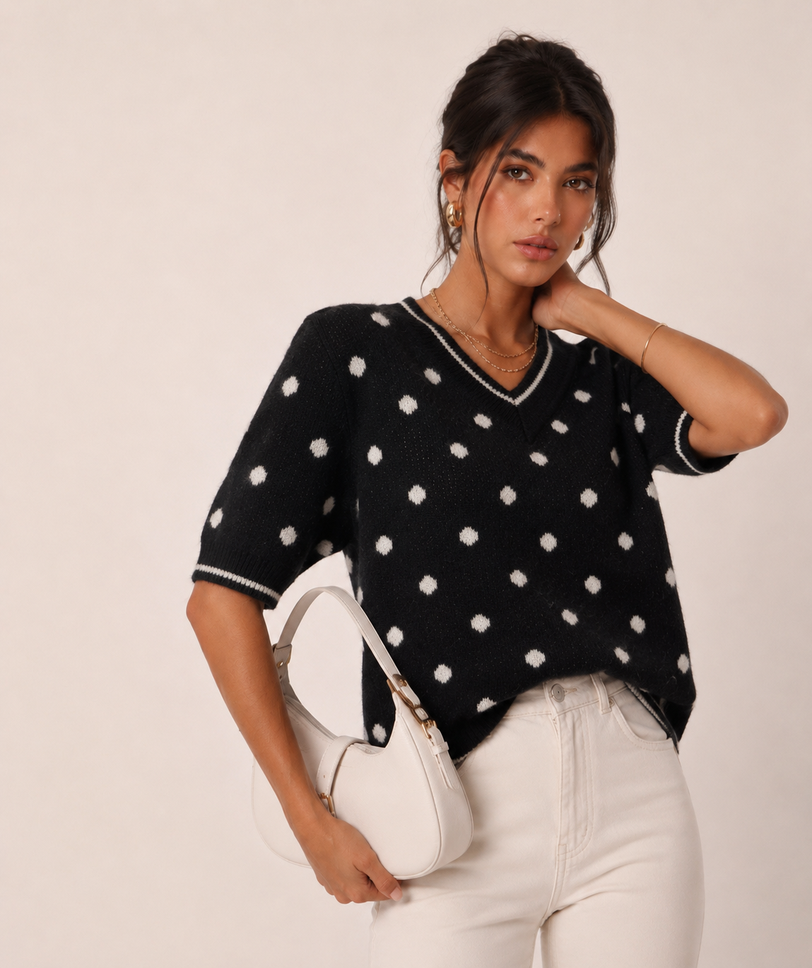 Relaxed Pea-Stitch Sweater
