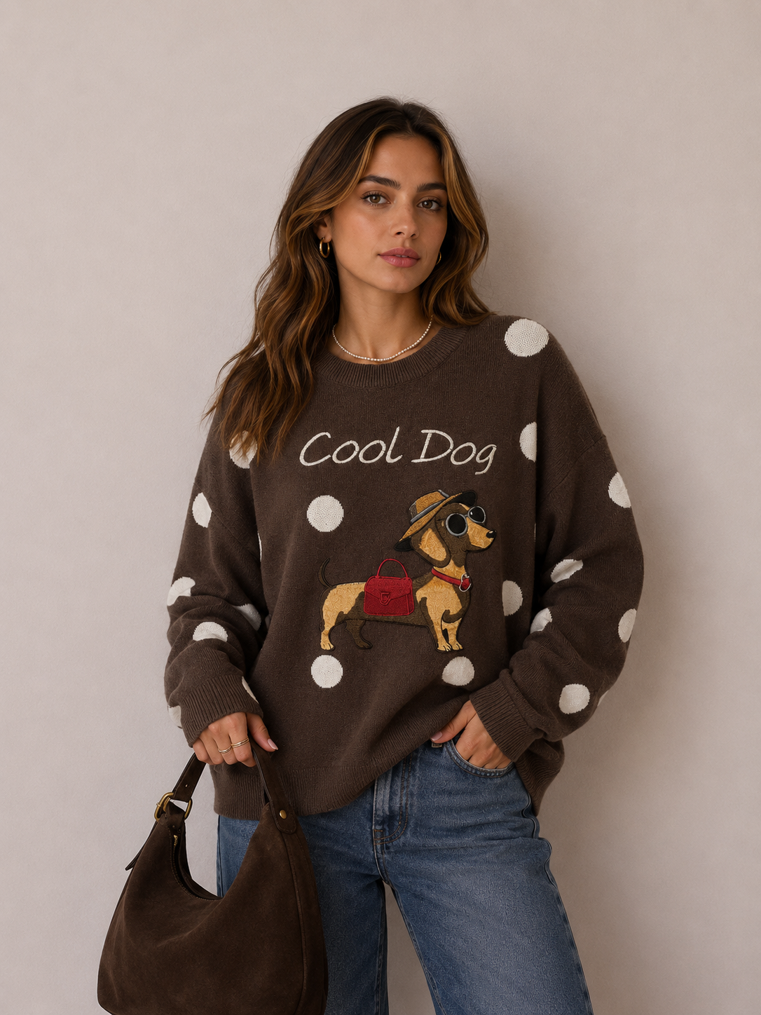 Relaxed Dot-Pattern Sweater