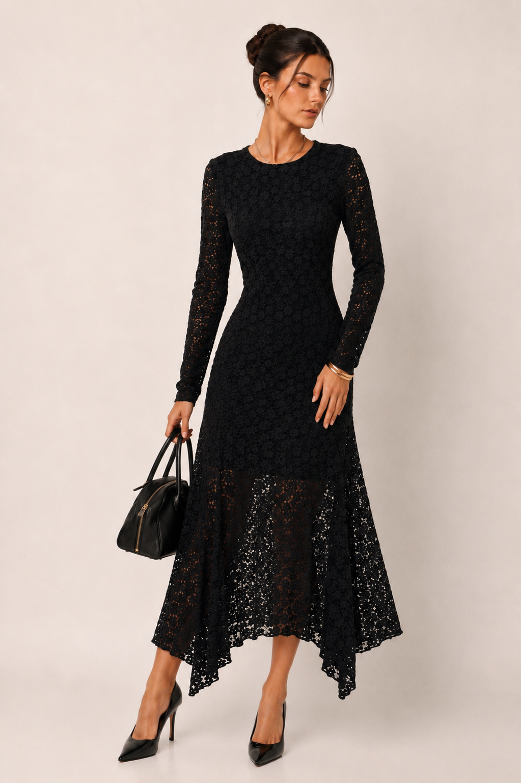 Midi Mermaid Dress with Long Sleeves