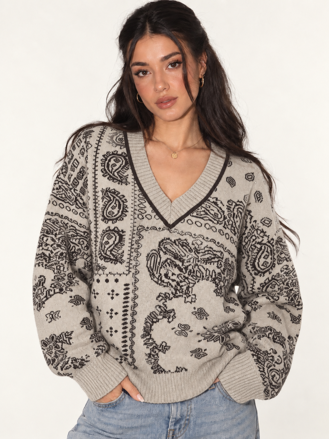 Relaxed V‑Neck Sweater
