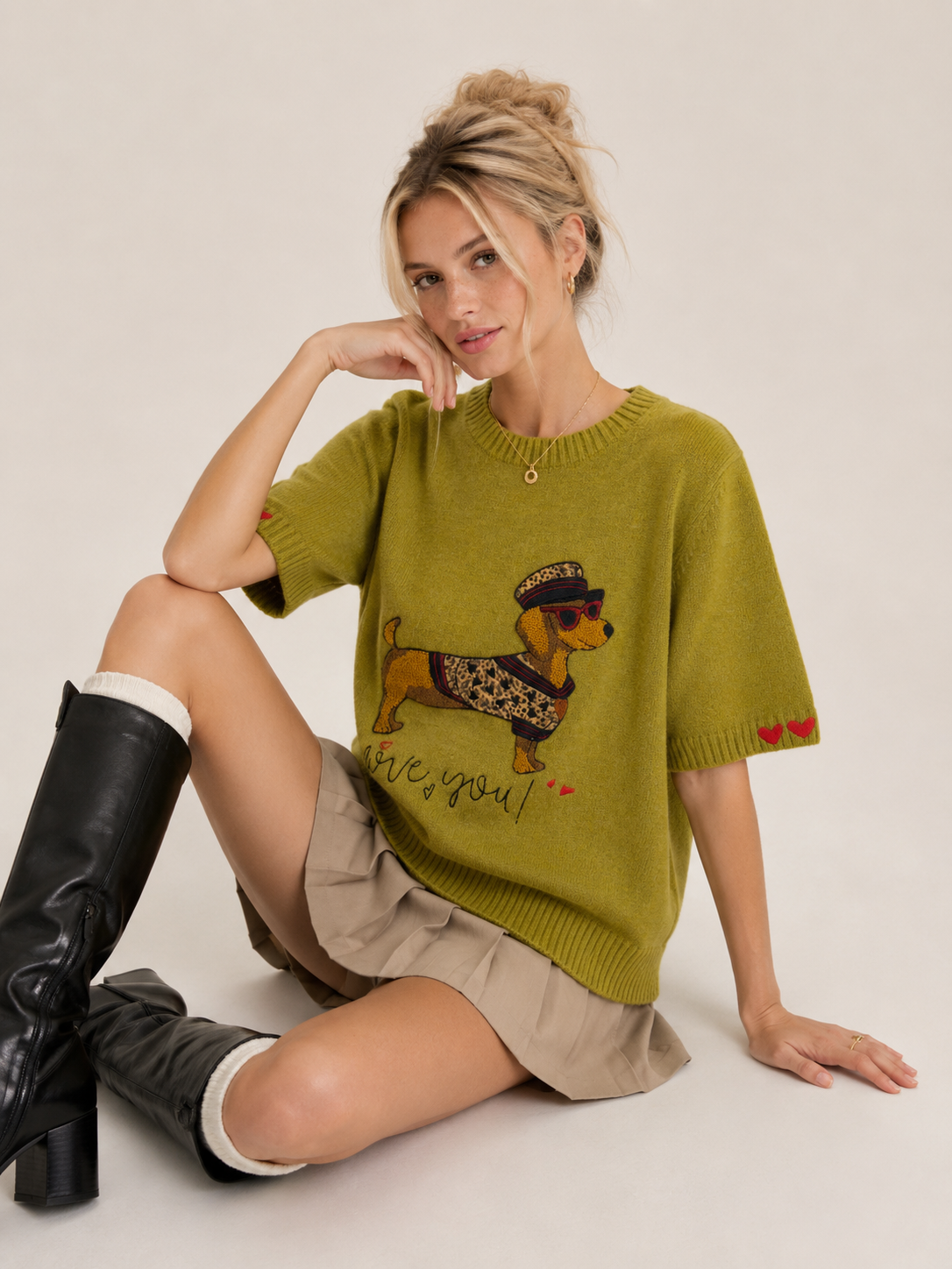 Relaxed Sweater with Embroidery