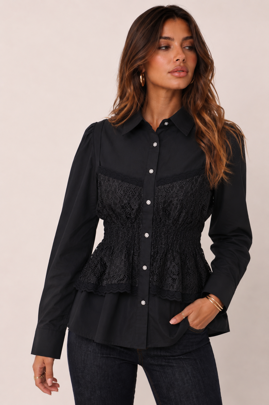 Regular Shirt with Peplum