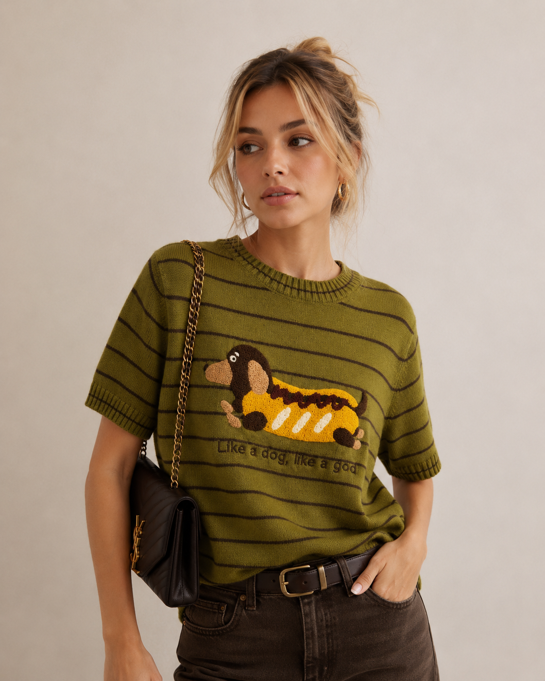 Cropped Embroidered Sweater
