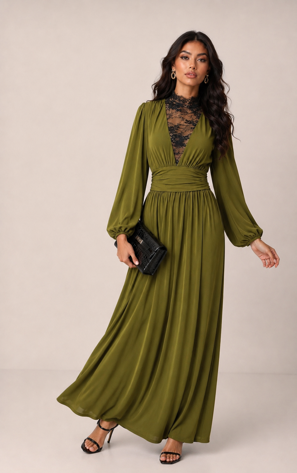 Maxi Dress with V-Neck