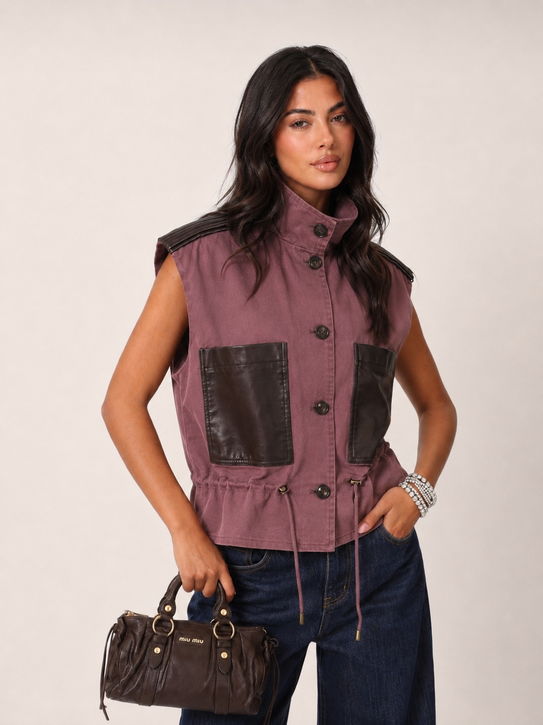 Straight Vest with Collar