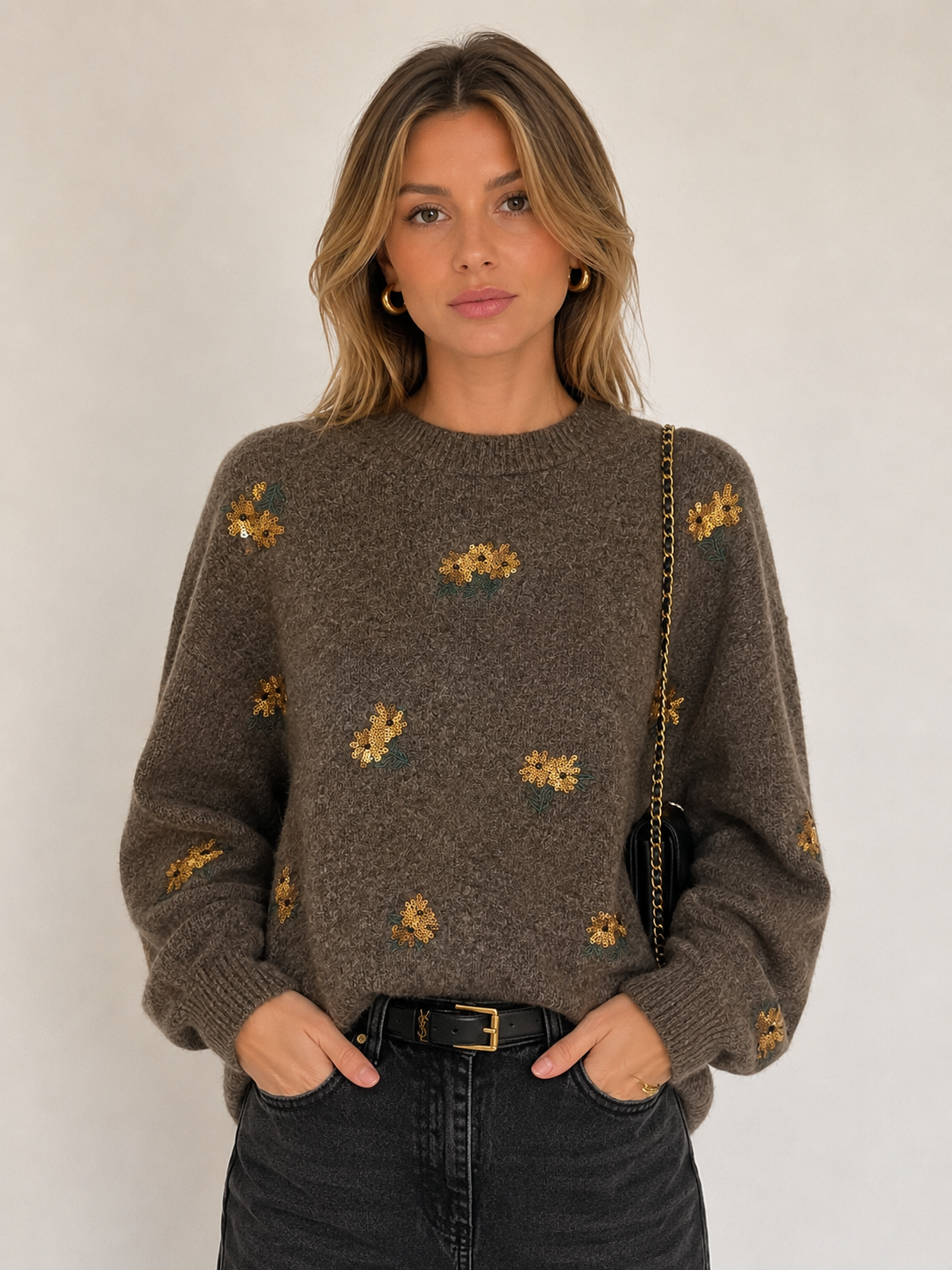 Relaxed Sweater with Embroidery