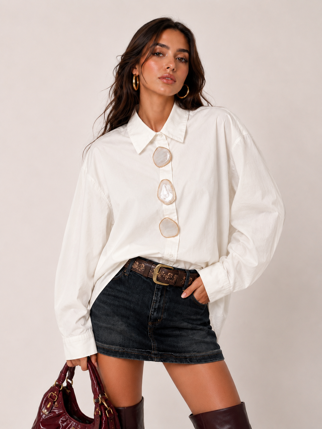 Oversized Hip-Length Shirt