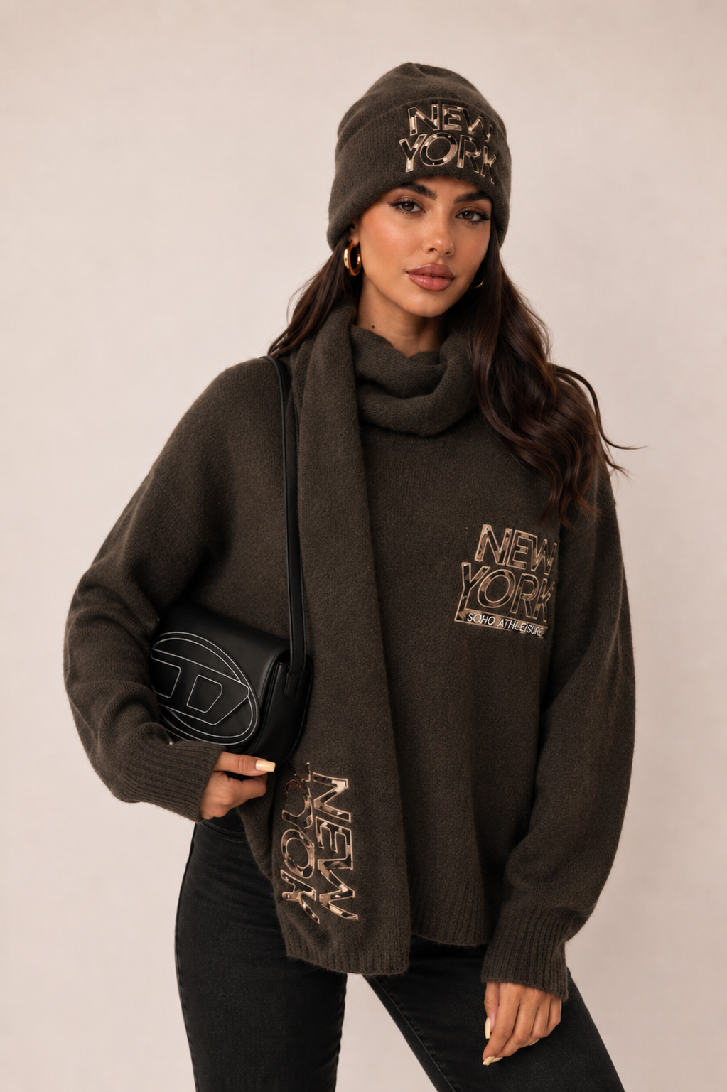 Oversized Funnel-Neck Sweatshirt