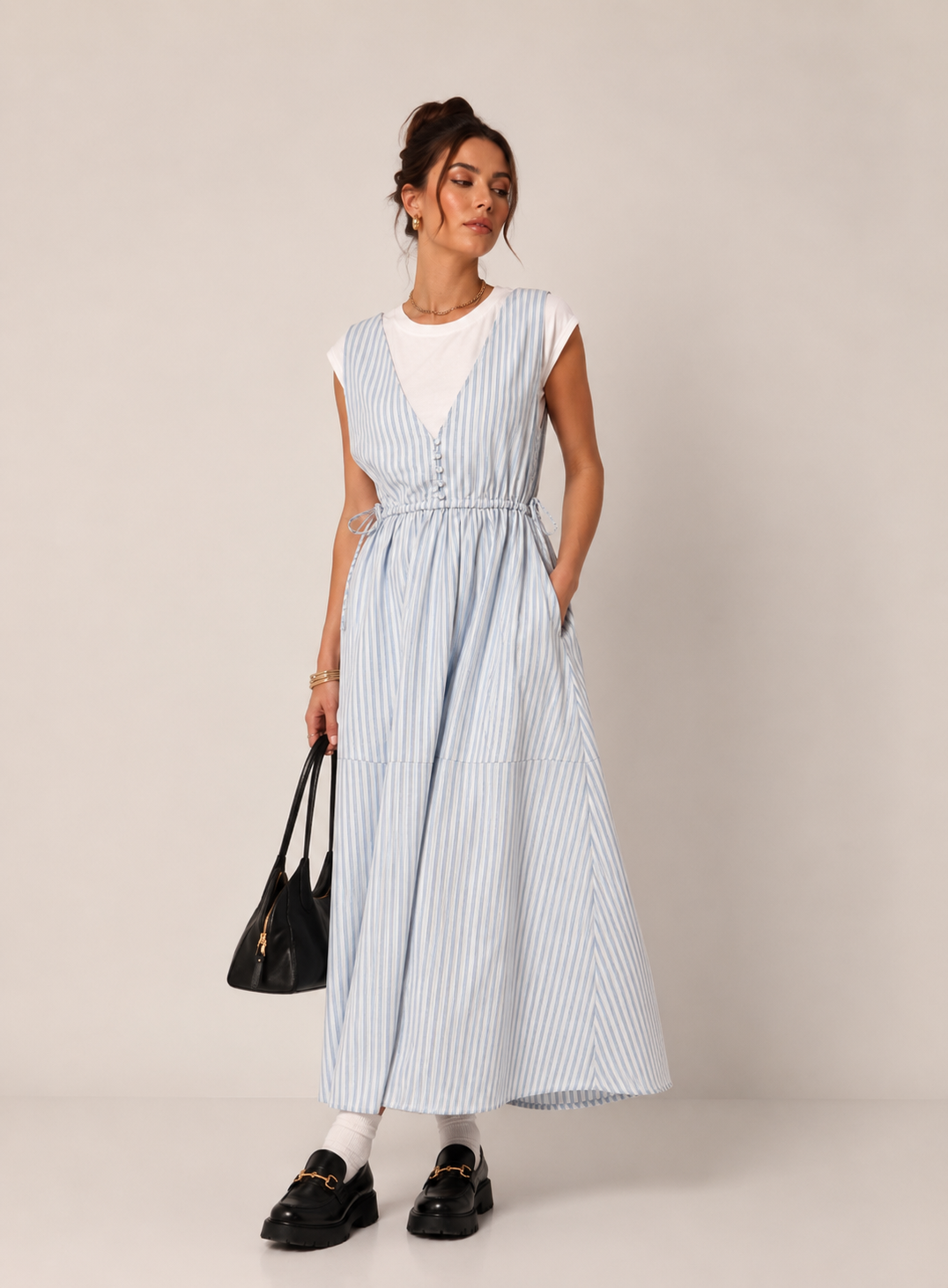 A-line Maxi Dress with V-neck