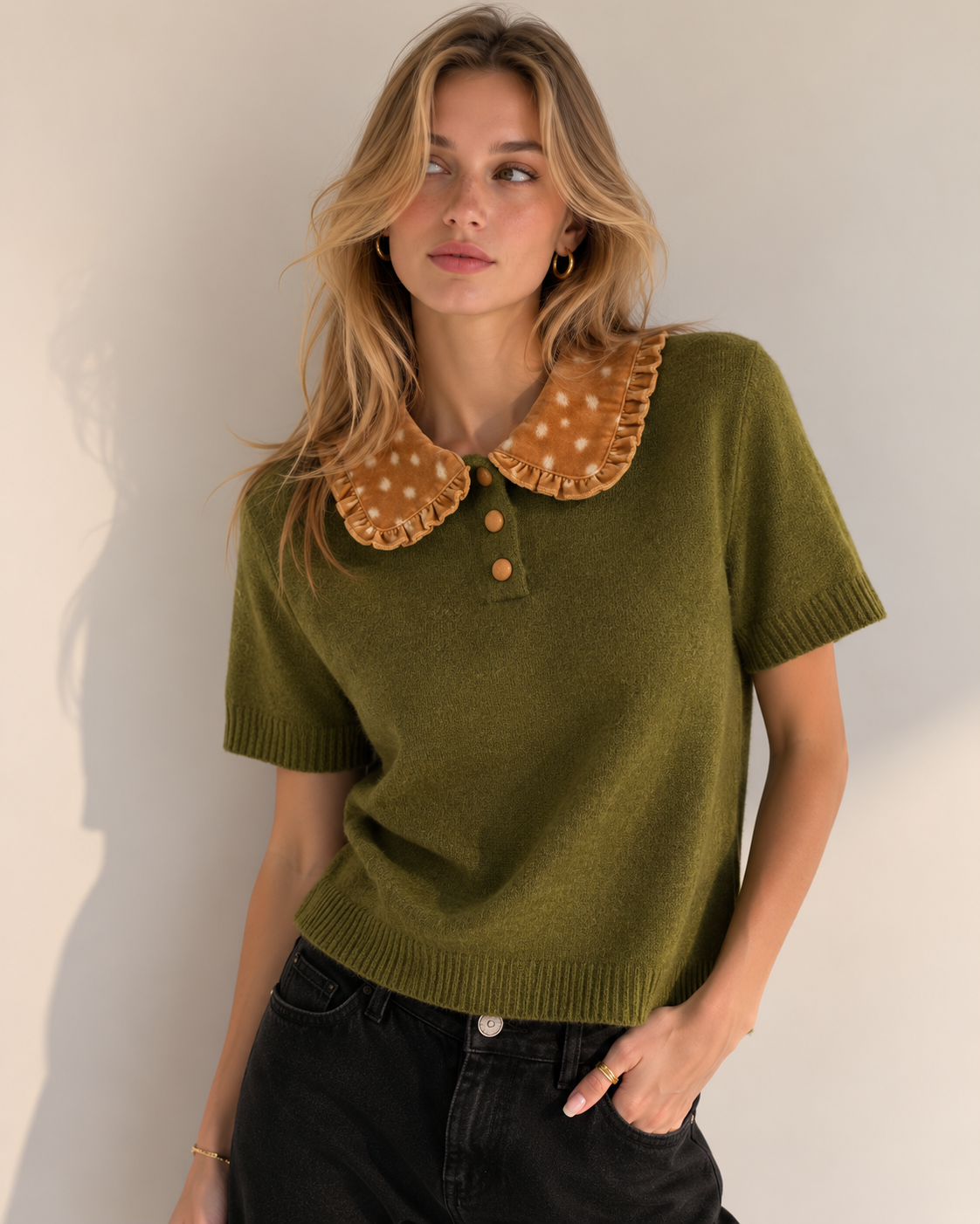 Bebe-Collar Sweater