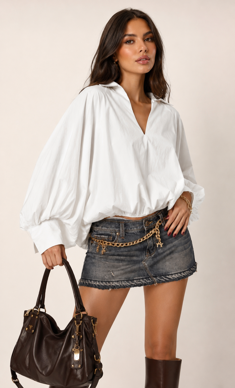 Oversized V‑Neck Shirt