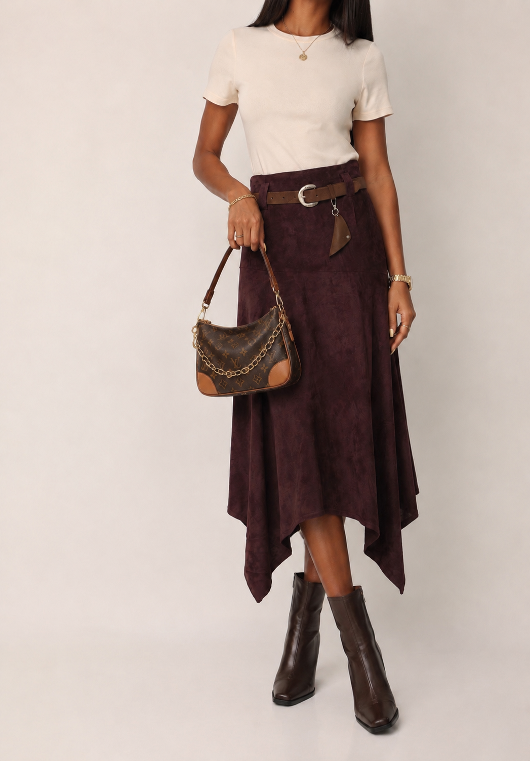 Asymmetric Midi Skirt
