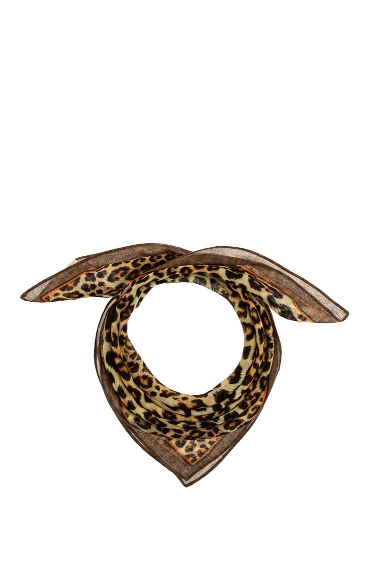 Wool Scarf with Leopard Print