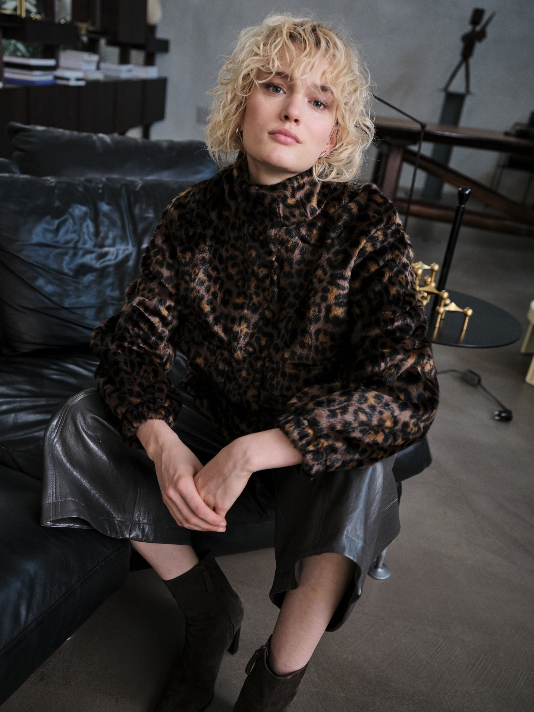 Cropped Stand‑Collar Jacket