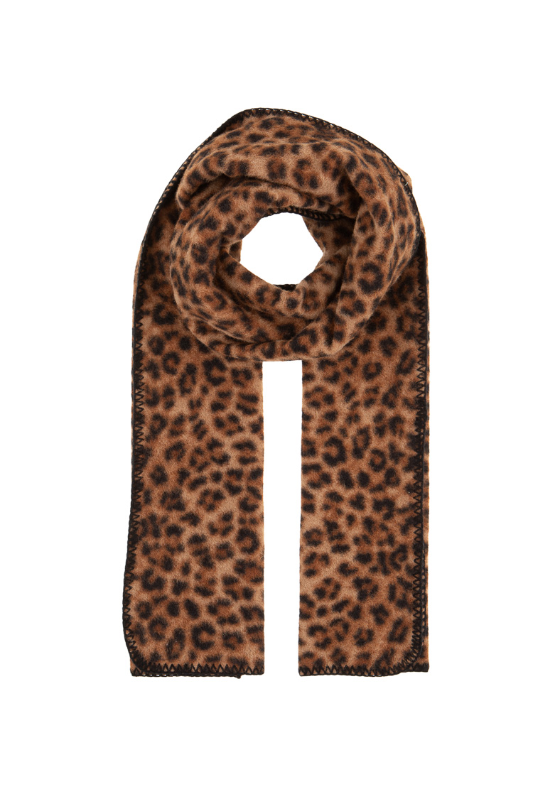 Plush Animal-Print Scarf