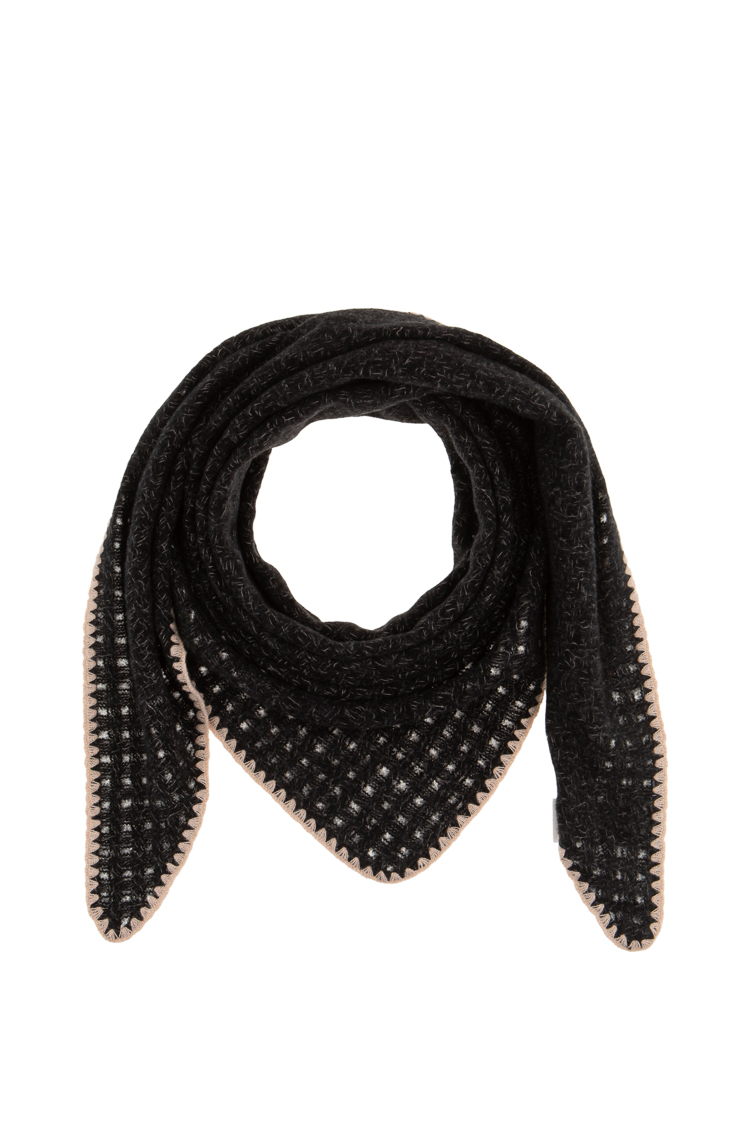 Azyured Triangle Scarf with Trim