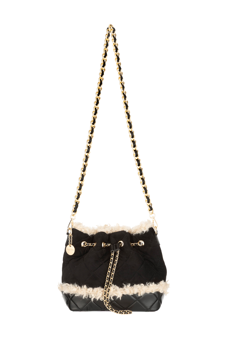 Quilted Drawstring Bucket Bag