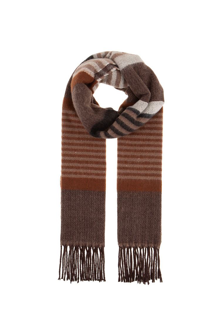 Fringed Striped Scarf
