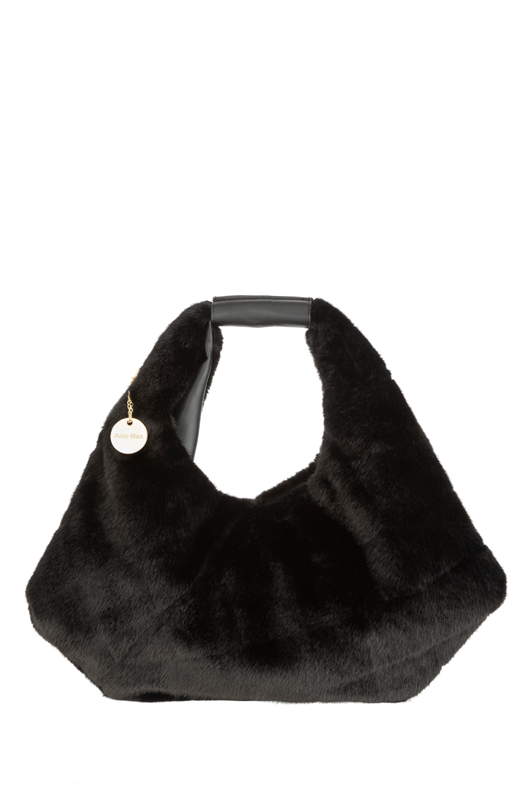 Faux-Fur Hobo Bag with Short Handle