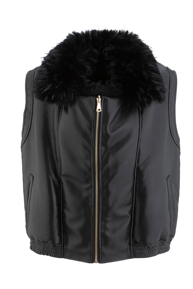 Vest with Plush Collar