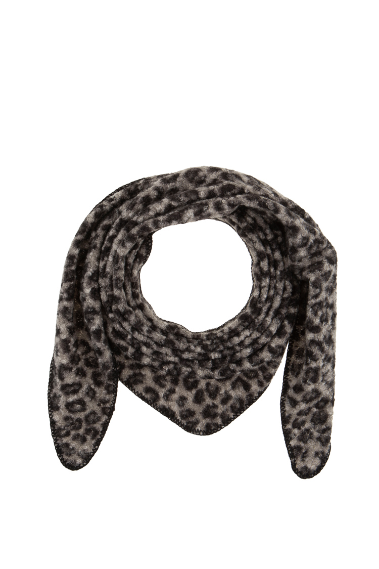 Fluffy Leopard-Print Scarf
