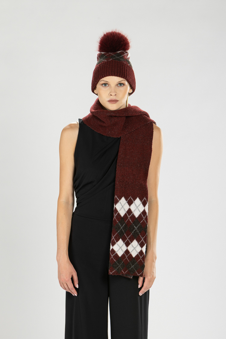 Knitted Check Scarf