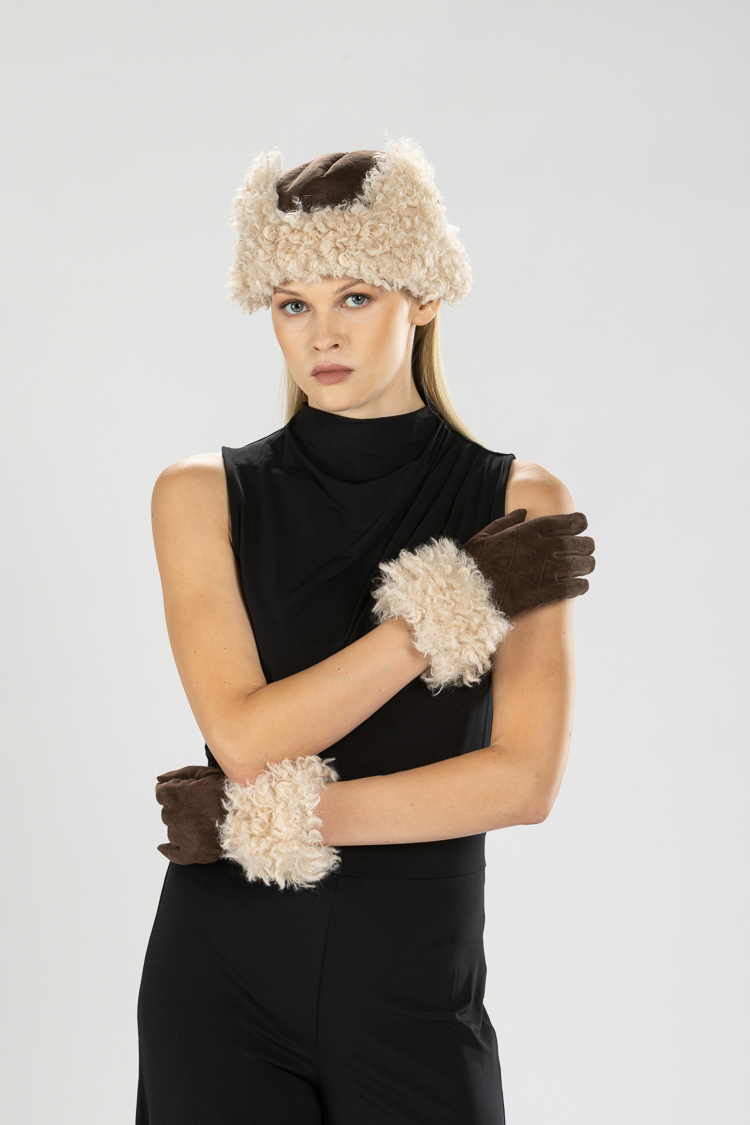 Teddy Hat with Contrast Panel