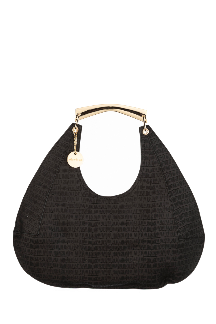 Croco-Embossed Hobo Bag