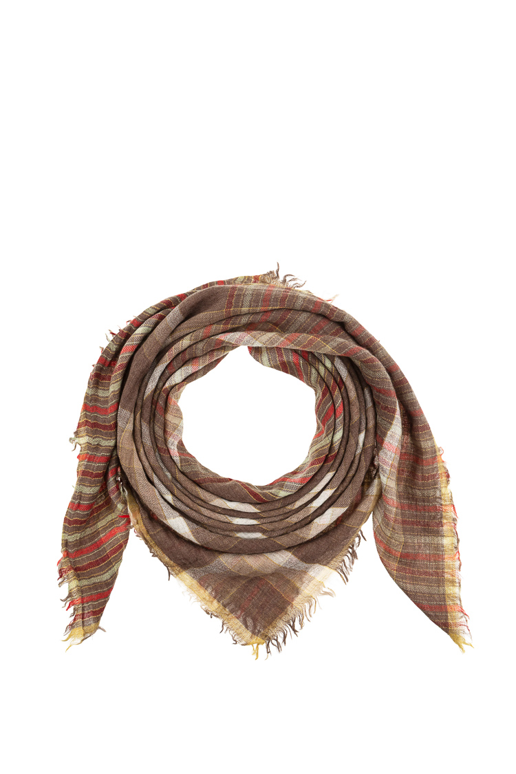 Checked Fringe Scarf
