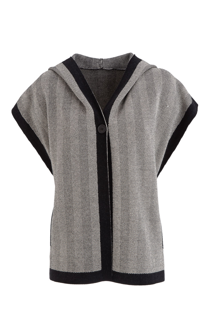 Micro-Pattern Hooded Vest